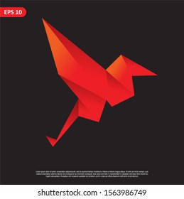 Geometric bird logo. simple and modern icon, template design