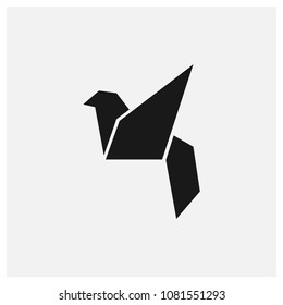 Geometric bird vector . paper bird design