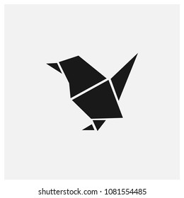 Geometric bird vector. paper bird design 