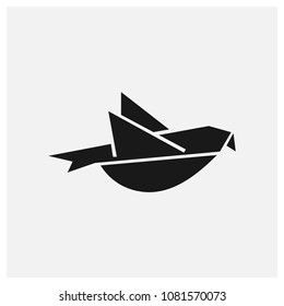 Geometric bird vector. paper bird design