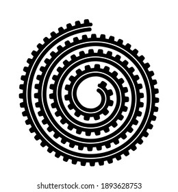 geometric black abstract spiral shape. flat vector illustration isolated on white background