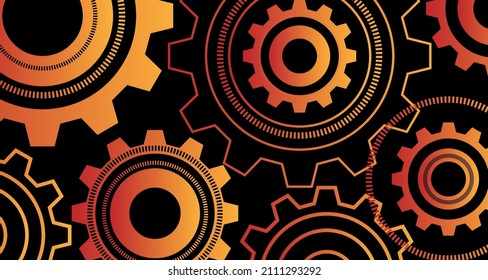geometric black background gear gradient future Digital data, abstract, simple, futuristic, modern design EP.1.hi-tech communication concept innovation background vector