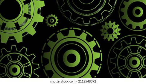 geometric black background gear gradient future Digital data, abstract, simple, futuristic, modern design EP.3.hi-tech communication concept innovation background vector