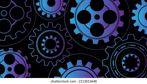 geometric black background gear gradient future Digital data, abstract, simple, futuristic, modern design EP.4.hi-tech communication concept innovation background vector