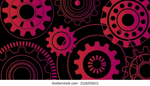 geometric black background gear gradient future Digital data, abstract, simple, futuristic, modern design EP5.hi-tech communication concept innovation background vector