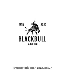 Geometric black bull logo template