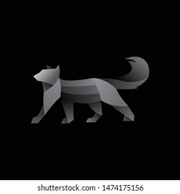 geometric black cat logo. modern icon, template design