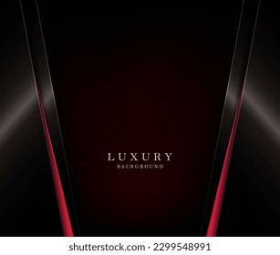 Geometric black composition with red slanting curtains