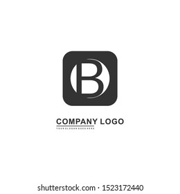 geometric black creative B logo letter simple design concept isolated on white background