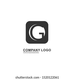 geometric black creative G logo letter simple design concept isolated on white background