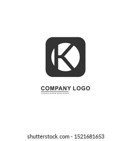 geometric black creative K logo letter simple design concept isolated on white background