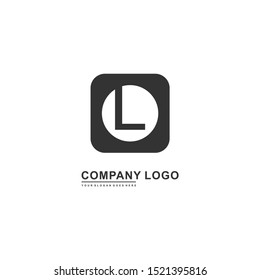 geometric black creative L logo letter simple design concept isolated on white background