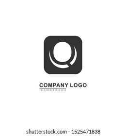geometric black creative Q logo letter simple design concept isolated on white background