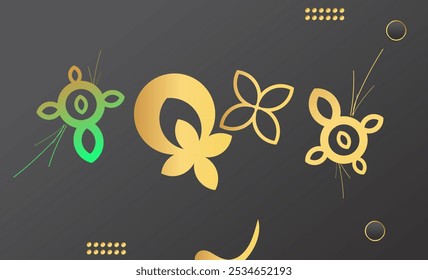 Geometric Black and Gold Background for interior, decorative, banner, cover, card