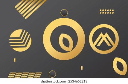 Geometrischer schwarz-goldener Hintergrund für Interieur, Dekoration, Banner, Abdeckung, Karte