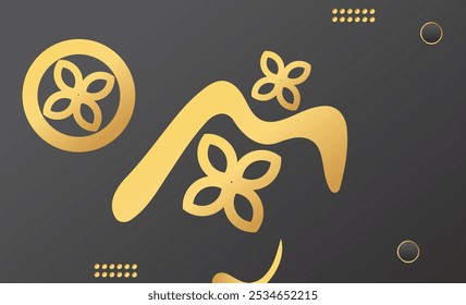 Geometrischer schwarz-goldener Hintergrund für Interieur, Dekoration, Banner, Abdeckung, Karte