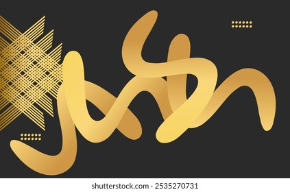 Geometric Black and Gold Background for interior, decorative, banner, cover, card