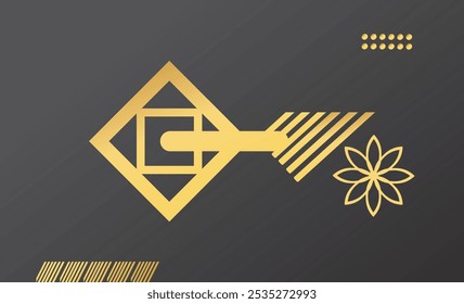 Geometric Black and Gold Background for interior, decorative, banner, cover, card