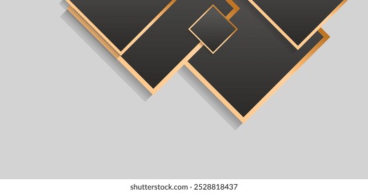 Fondo geométrico negro y oro con varias Formas de línea para su diseño