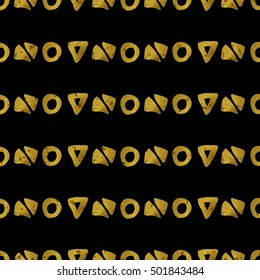 Geometric black and gold seamless pattern