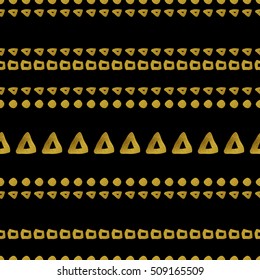 Geometric black and gold seamless pattern