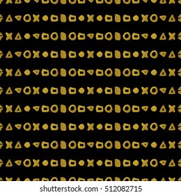 Geometric black and gold seamless pattern