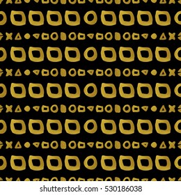 Geometric black and gold seamless pattern