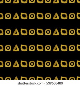 Geometric black and gold seamless pattern