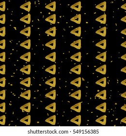 Geometric black and gold seamless pattern