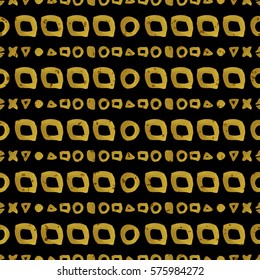 Geometric black and gold seamless pattern