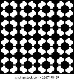 geometric black hexagon abstract seamless pattern