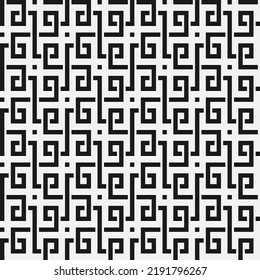Geometric black interlacing lines seamless pattern. Vector illustration