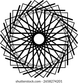 Geometric black lines design abstract art circle shape modern illustration contemporary pattern