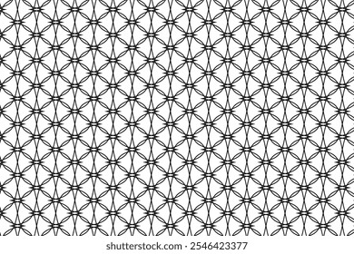 Geometric black lines shape abstract seamless repeat pattern transparent background