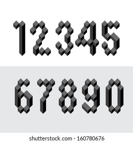 Geometric black numerals. Vector illustration 