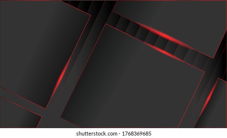 Geometrischer, abstrakter schwarz-roter Hintergrund mit Farbverlauf-Schatten