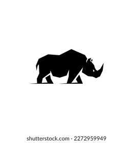 Geometric Black Rhino vector logo