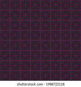 Geometric black seamless pattern with colorful triangles(pink,orange,blue,lilac).Modern mosaic and tessellated vector illustration.Rhombus design.For fabric,textile,wallpapers,wrapping,printings.