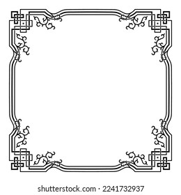 Geometric black square frame. Celtic style. 