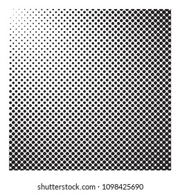 Geometric black square pattern background. Graphic design from circles in varying sizes. Halftone square. Halftone effect