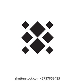 Geometric black squares overlapping in abstract minimalistic design layout