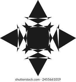 Geometric black starburst vector design