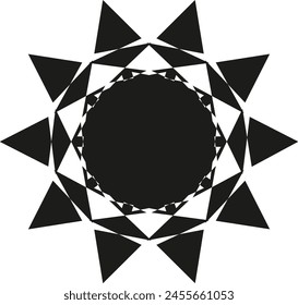 Geometric black starburst vector design