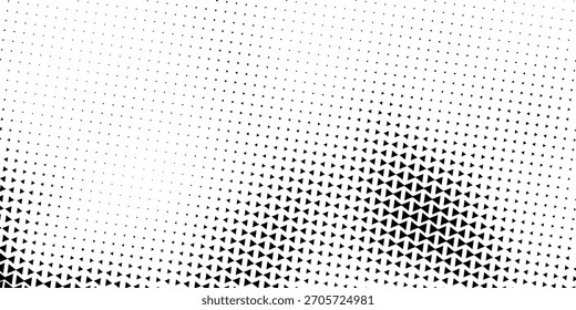 Triángulos negros geométricos que forman un patrón abstracto con un efecto de degradado sobre un fondo blanco. Traje para el Anuncio, el Web, el cartel, el folleto, el folleto y la presentación