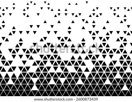 Geometric black triangles forming an abstract pattern with a gradient effect on a white background