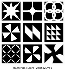 Geometric Black and White Abstract Pattern Collection