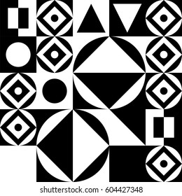 Geometric black and white abstraction. Geometric black and white ornament. Decorative pattern