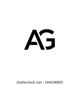 Geometric Black White Ag Letter Logo Stock Vector (Royalty Free ...