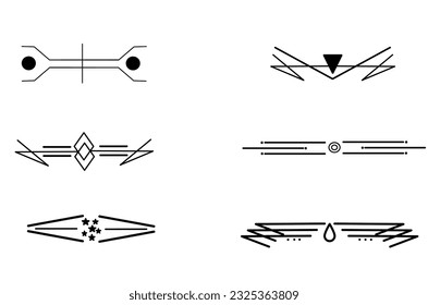 Geometric black and white astec flash tattoo 
