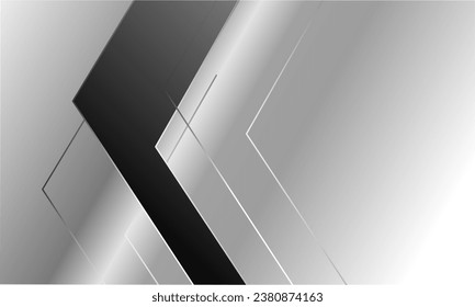 Fondo geométrico negro y blanco, fondo abstracto de metal plateado